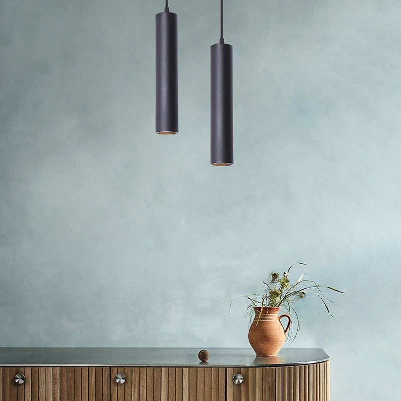 Hanglamp Cilindrisch Zwart Metaal LED Woonkamer Eetkamer Modern Industrieel Design Verstelbaar Pendellamp | Sulvida