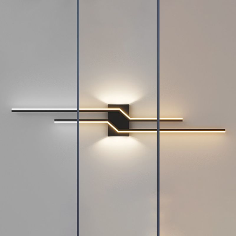 Lineaire LED Wandlamp Metaal & Acryl Zwart Wit voor Slaapkamer Badkamer Woonkamer Minimalistische Wandverlichting | Sulvida