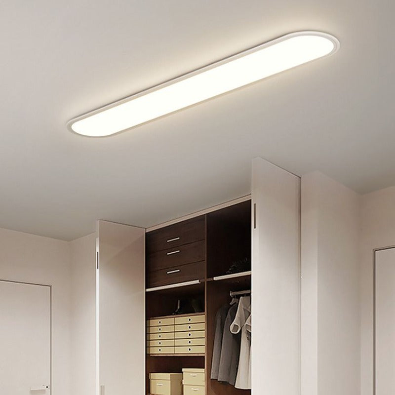 Ovale plafondlamp in metaal en acryl voor woonkamer slaapkamer dimbaar warm neutraal koel wit modern design | Sulvida