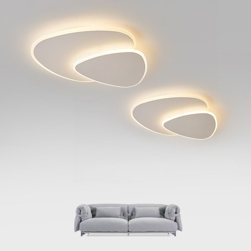 LED Plafondlamp Geometrisch Wit Ovaal Dimbaar Modern Design Woonkamer Slaapkamer Stijlvolle Plafondverlichting | Sulvida