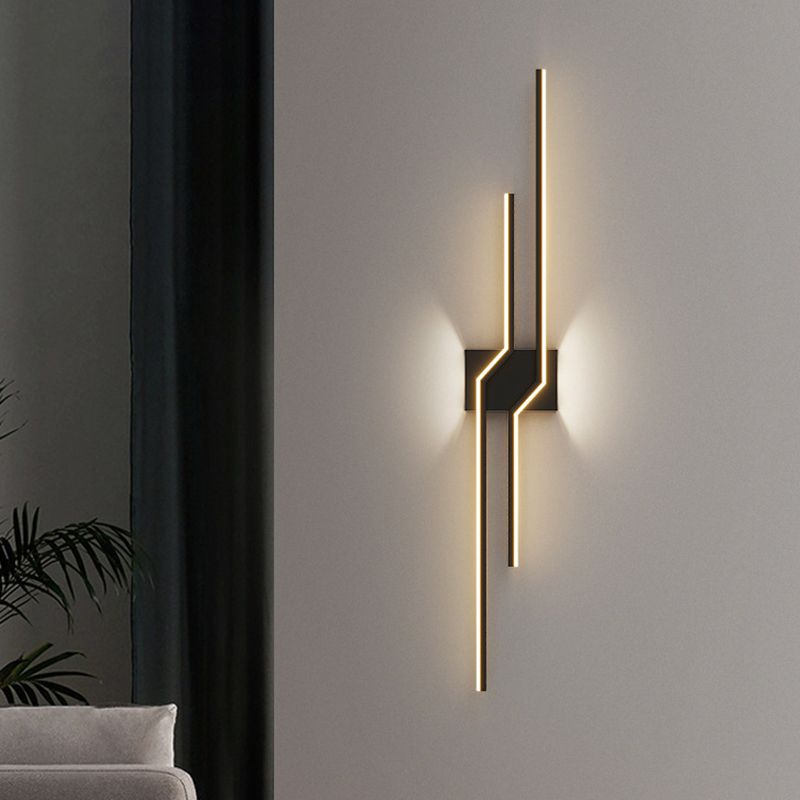 Lineaire LED Wandlamp Metaal & Acryl Zwart Wit voor Slaapkamer Badkamer Woonkamer Minimalistische Wandverlichting | Sulvida