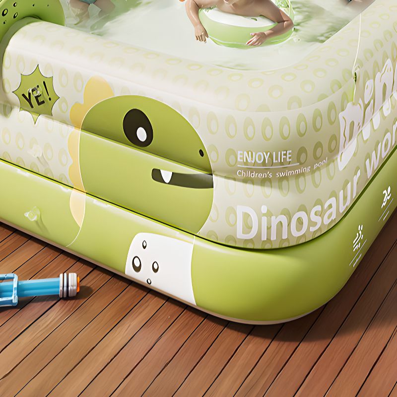 Opblaasbaar kinderzwembad met dino-design 150 of 210 cm voor tuin, terras, balkon en zomers buiten spelen | Sulvida