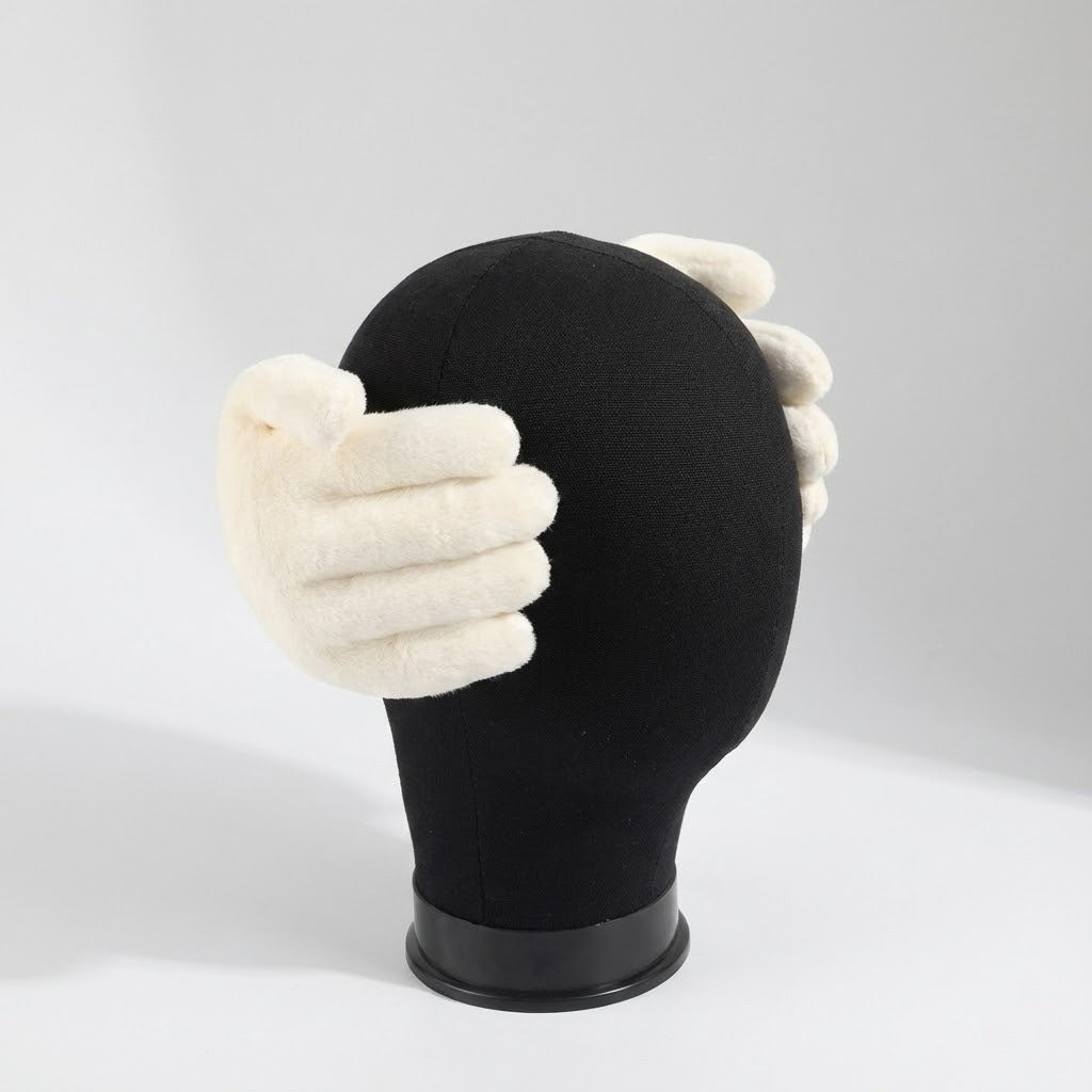 Pluche Oorwarmers Handvorm Winter – Zachte Fleece Oorbeschermers Unisex Gezellig Koud Weer Accessoire | Sulvida