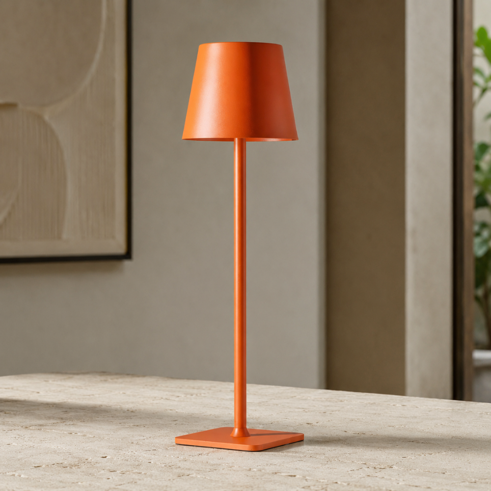 Draadloze Oplaadbare Tafellamp Dimbaar Touch 38cm Metaal LED Sfeerlamp Cordless Binnen Buiten Terras | Sulvida