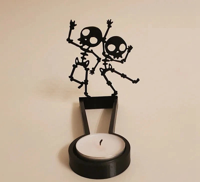 Kandelaar Metaal Zwart Sculptuur Halloween Decoratie Tafelkandelaar Sfeerlicht Woonkamer Sfeerverlichting | Sulvida