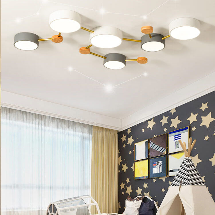 Plafondlamp massief hout met ijzer LED warm wit neutraal koel wit woonkamer slaapkamer gang moderne verlichting | Sulvida