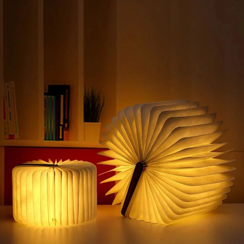 Opklapbare Tafellamp met LED Boekvorm Design 360° Verstelbaar Oplaadbaar Sfeerlicht Nachtlampje Leeslamp | Sulvida