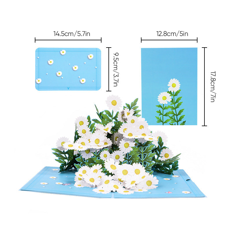 3D Pop-up Wenskaart met Bloemen voor Moederdag Verjaardag Jubileum Valentijn Liefde Felicitatie Cadeau | Sulvida