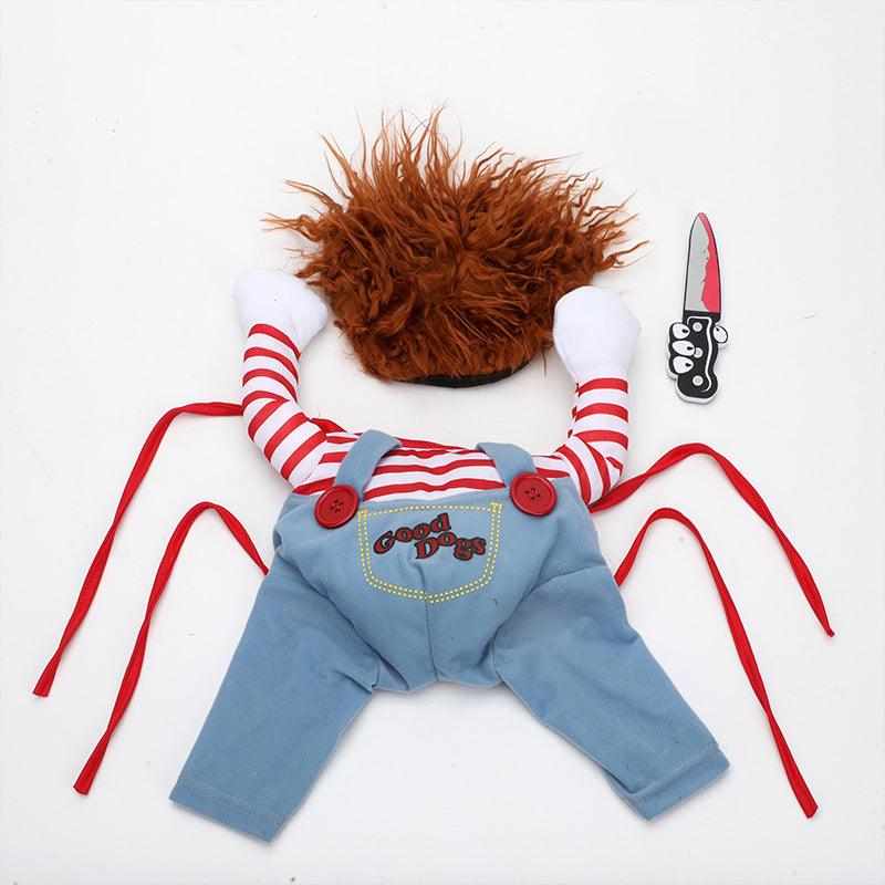 Halloween Hondenkostuum Pop-Figuur Rood Polyester met Pruik en Accessoires voor Kleine tot Grote Honden | Sulvida