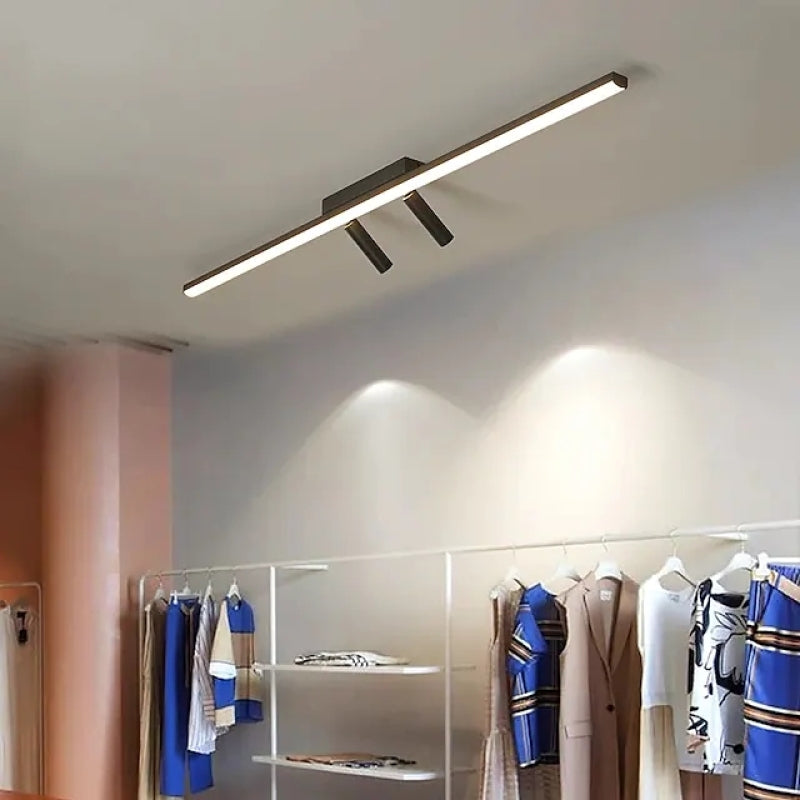 Lineaire LED Plafondlamp Zwart met Verstelbare Spots Modern Interieur Design Woonkamer Eetkamer 80-100cm | Sulvida