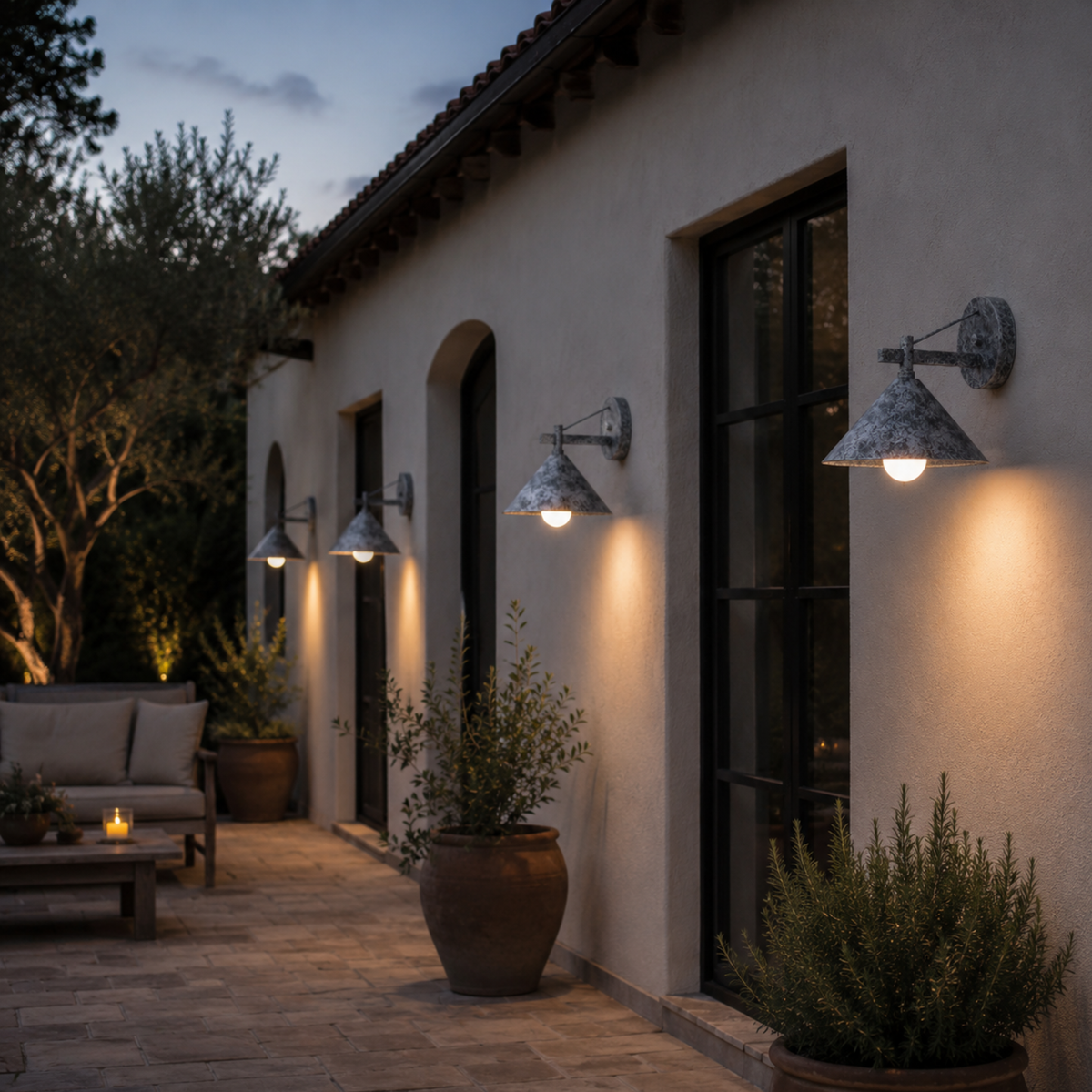 Industriële Buitenwandlamp Zwart Metaal E27 Fitting Waterbestendig Landelijk Design Terras Tuin Verlichting | Sulvida