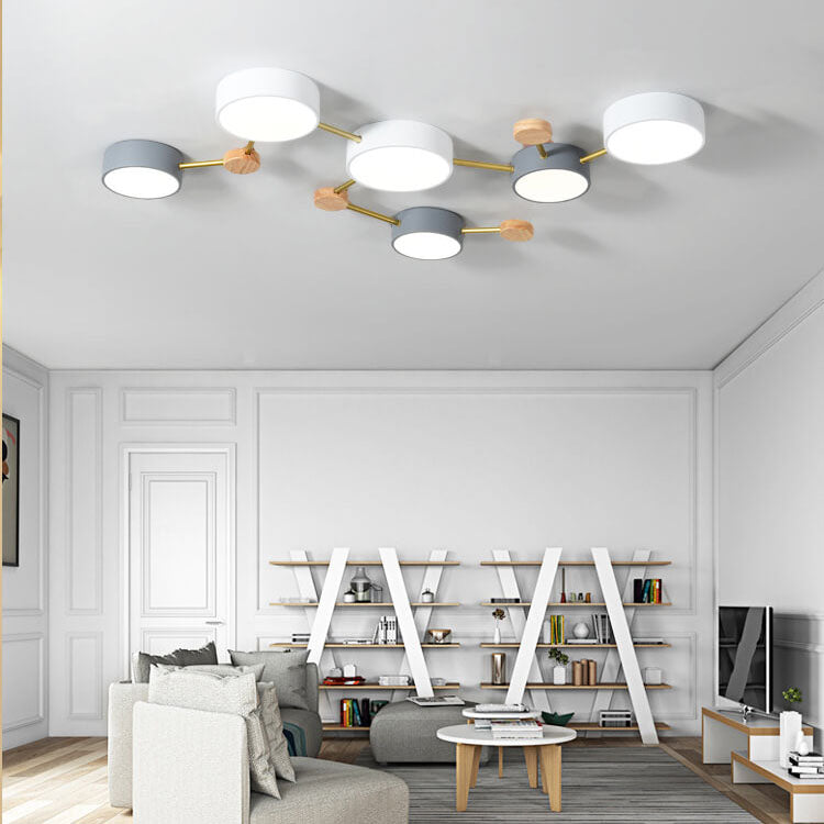 Plafondlamp massief hout met ijzer LED warm wit neutraal koel wit woonkamer slaapkamer gang moderne verlichting | Sulvida