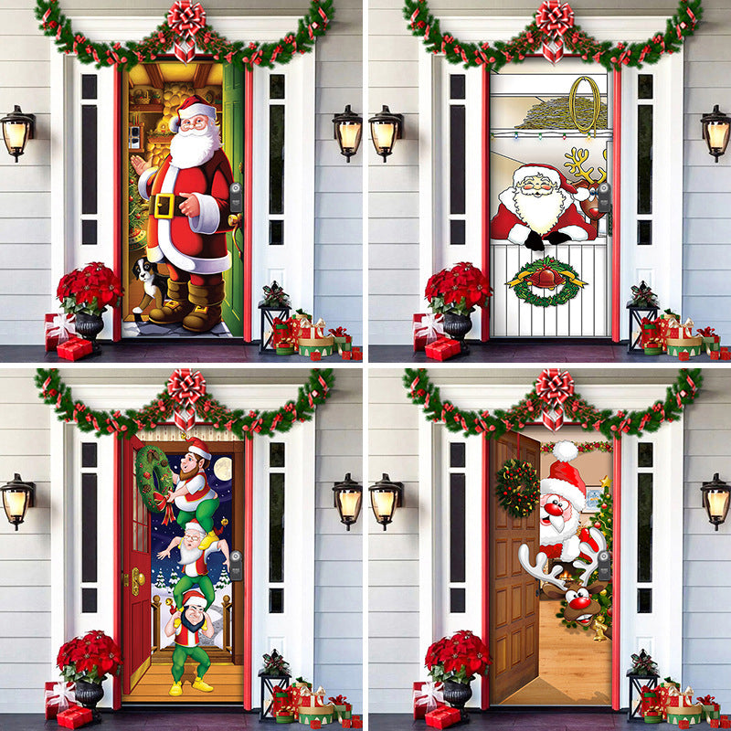 Deurkleed Kerstmotief 91x203cm Polyester Herbruikbaar Wasbaar Sfeervolle Entree Decoratie Feestdagen | Sulvida
