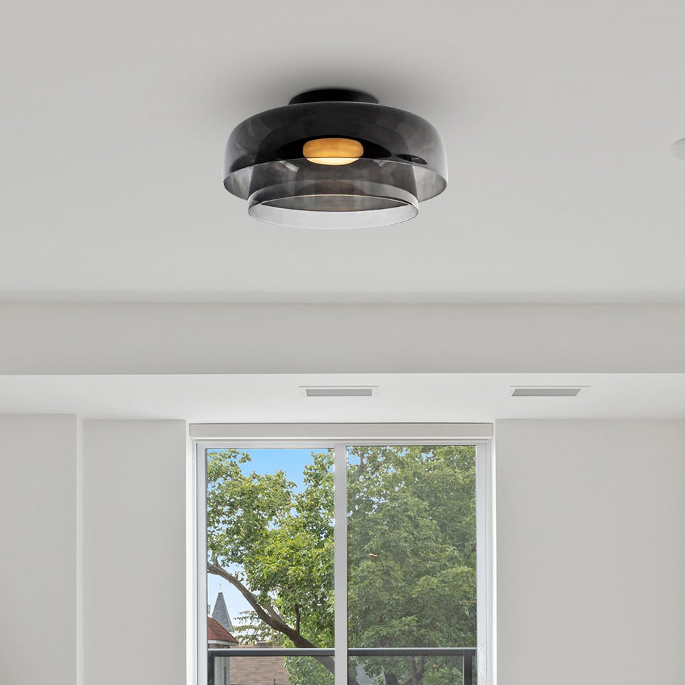 Glazen Plafondlamp Gelaagd Design Meerdere Formaten Warm Wit LED Licht Eetkamer Woonkamer Keuken Slaapkamer | Sulvida