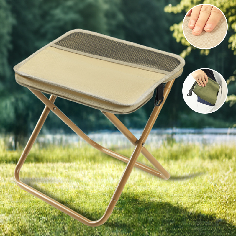 Opvouwbaar Kampkrukje met Rugtas - Compact Reiskrukje voor Buiten Wandelen Vissen Kamperen - Draagbaar Opvouwstoeltje - Lichtgewicht Outdoor Stoel Tuin | Sulvida