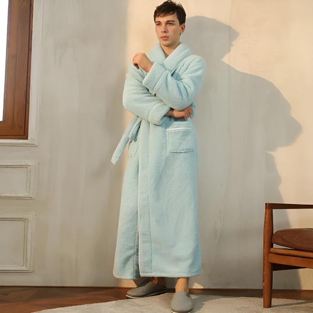 Sherpa Badjas Fluffy Fleece Ochtendjas Unisex Dames Heren Lange Badstofjas Huisjasje Loungewear Katoen | Sulvida