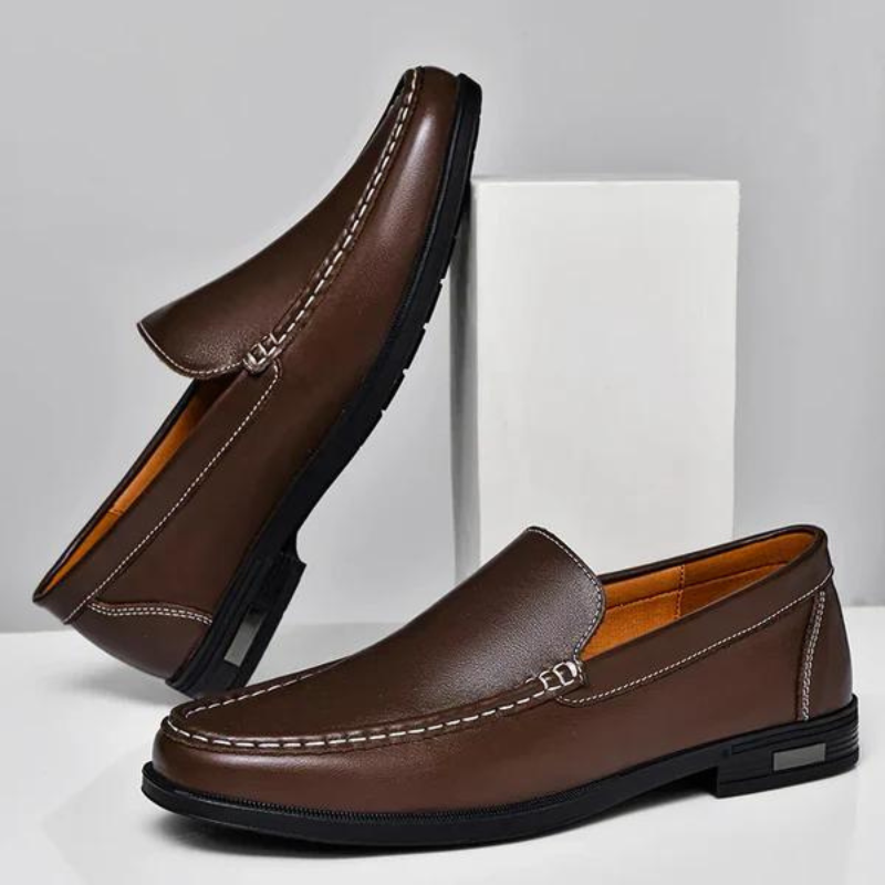 Lederen loafers heren premium comfortabel klassiek zwart bruin grijs blauw business formeel casual schoeisel | Sulvida