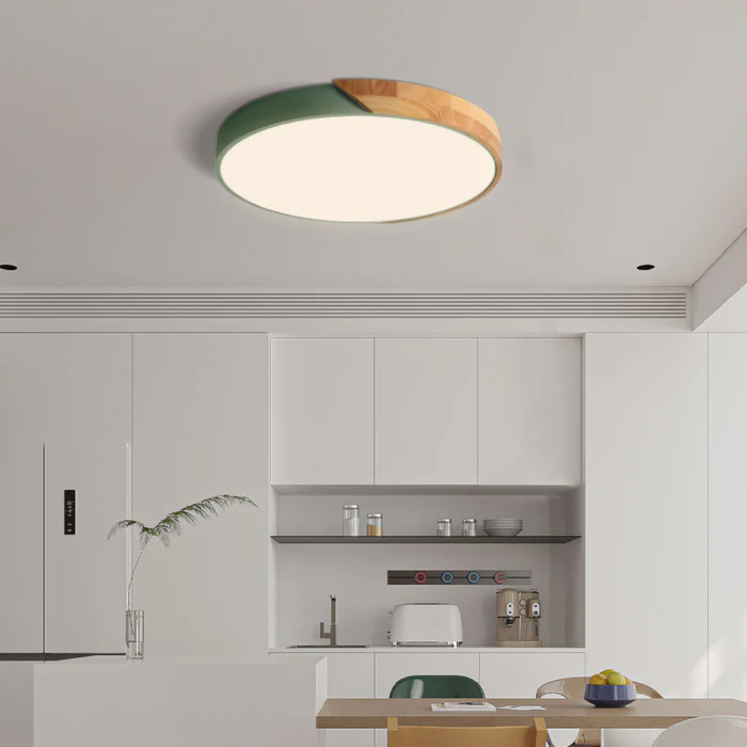 Plafondlamp Hout & Acryl Scandinavisch Design Warm Licht Ø23/30cm Slaapkamer Woonkamer Energiezuinige LED | Sulvida