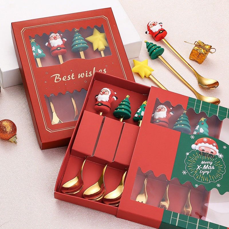Feestelijk Bestek Set met Kerstthema Roestvrijstalen Vork Lepel Mes Tafelbestek Kerstdiner Decoratie | Sulvida