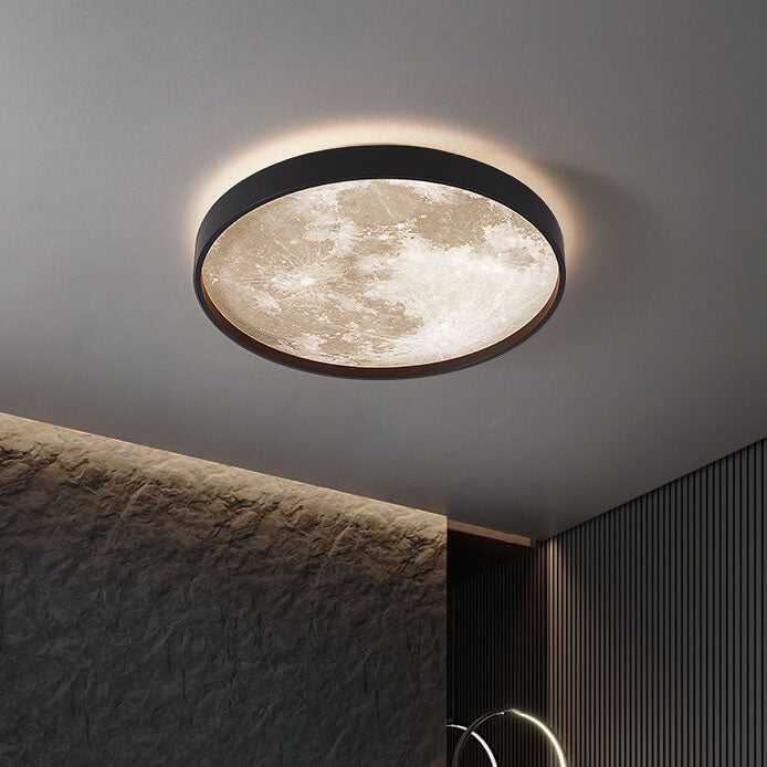 Ronde plafondlamp met LED ijzer acryl dimbaar zwart wit voor woonkamer slaapkamer moderne interieurverlichting | Sulvida