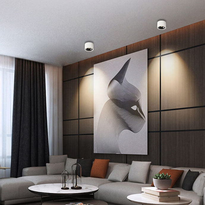 Instelbare plafondspot aluminium rond LED inbouwlamp woonkamer wit zwart wandspot modern plafondverlichting | Sulvida