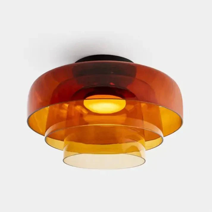 Glazen plafondlamp met driekleurige LED-verlichting voor woonkamer eetkamer slaapkamer modern design | Sulvida