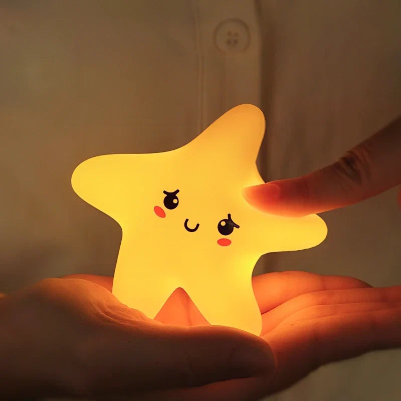 Kindernachtlampje Ster Maan Wolk Oplaadbaar LED Warm Wit Nachtverlichting Kinderen USB Veilig Nachtlamp | Sulvida