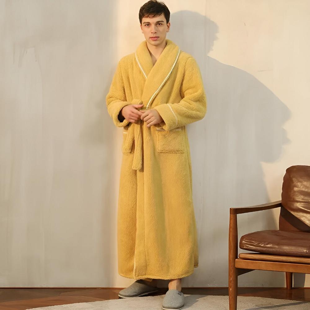 Sherpa Badjas Fluffy Fleece Ochtendjas Unisex Dames Heren Lange Badstofjas Huisjasje Loungewear Katoen | Sulvida