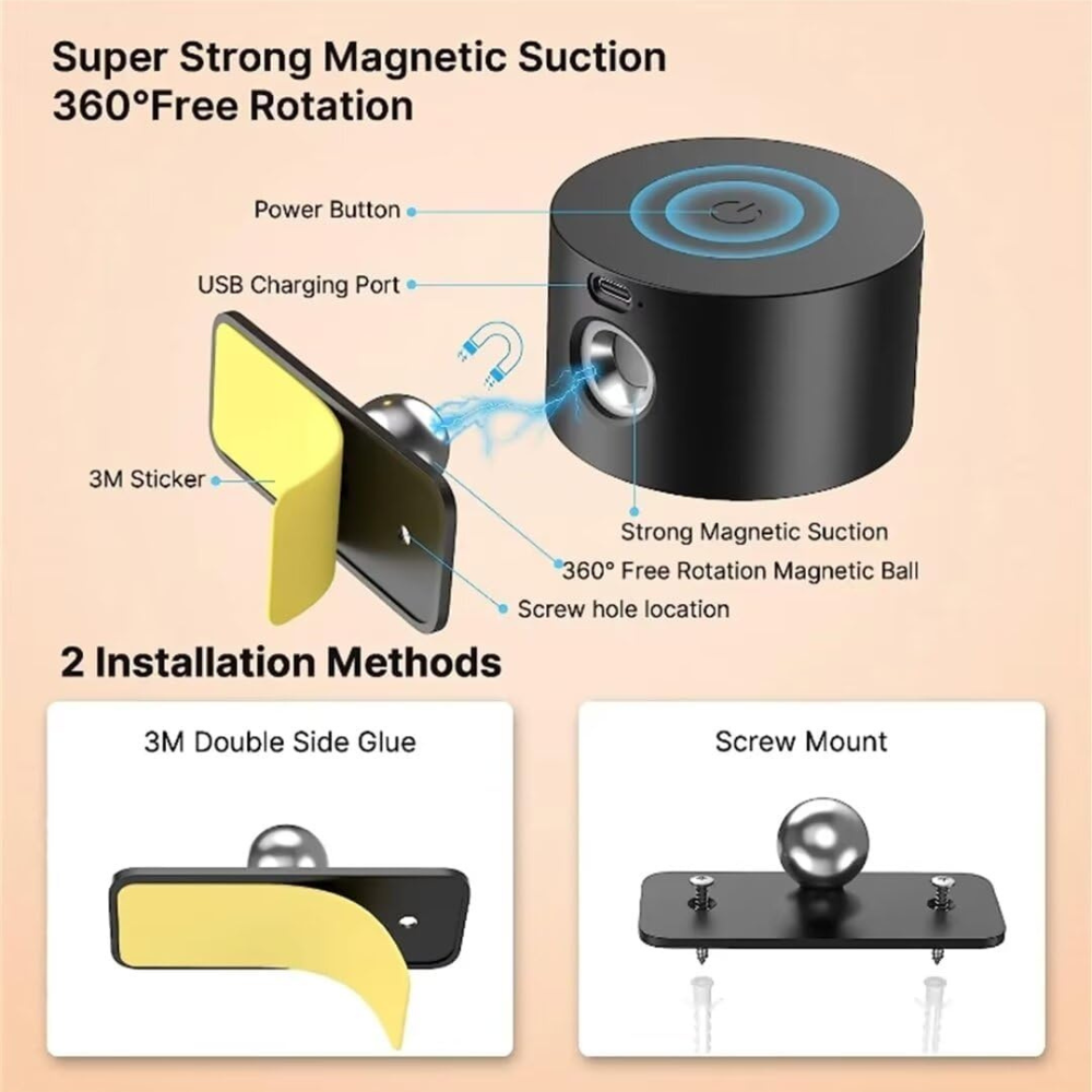Draadloze LED Wandlamp Oplaadbaar met Afstandsbediening Magnetische Bevestiging Cilindrisch Design Sfeerlicht | Sulvida