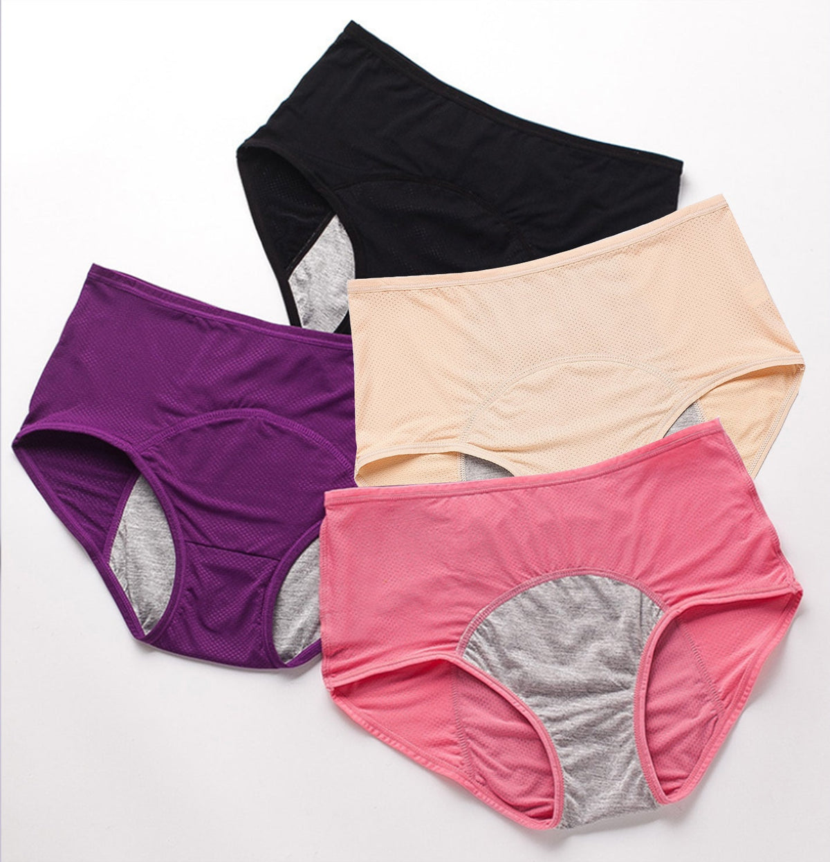 Culotte menstruelle absorbante taille haute en coton lavable et anti-fuites, sous-vêtement confortable pour femmes | Sulvida