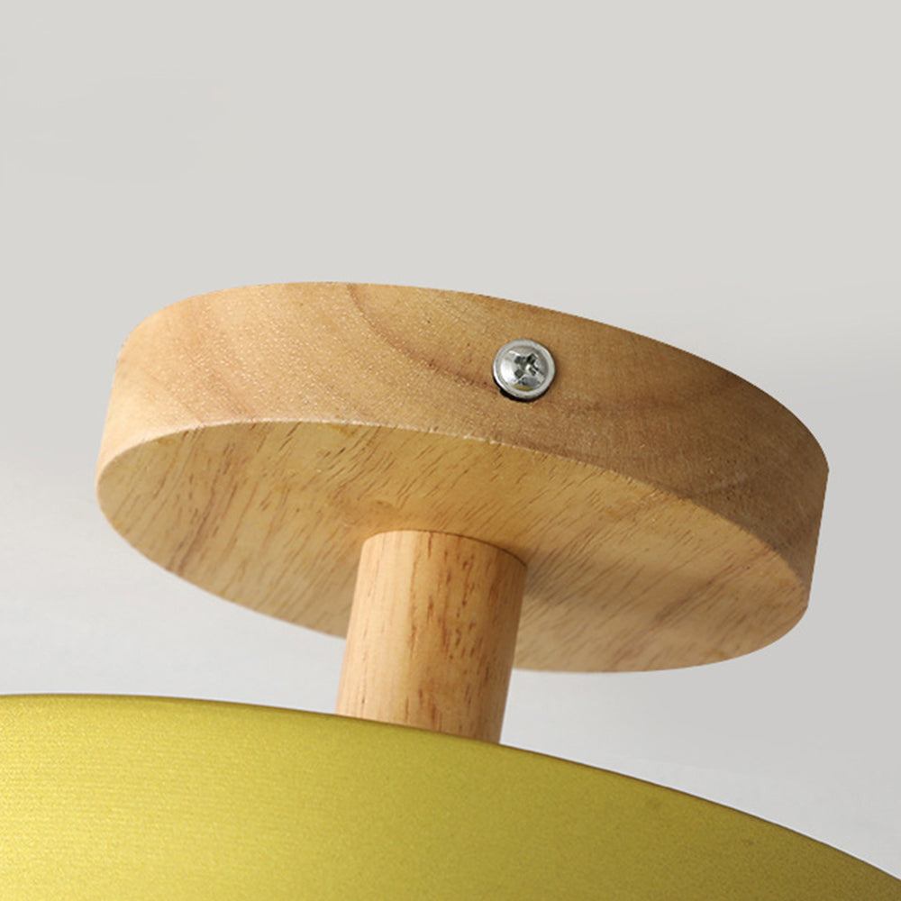 Plafondlamp met houten detail in pastelkleuren voor sfeerverlichting woonkamer slaapkamer gang LED 12W | Sulvida