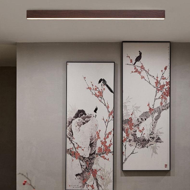 Plafondlamp LED met houtnerf aluminium strips modern minimalistisch strak design voor woonkamer slaapkamer | Sulvida