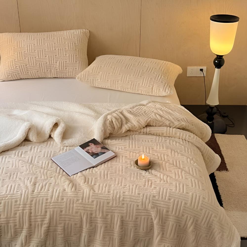 Sherpa Plaid Dubbel Gelaagd Fleece Geweven Patroon Warm Knuffeldeken Woonkamer Slaapbank Decoratief Deken | Sulvida