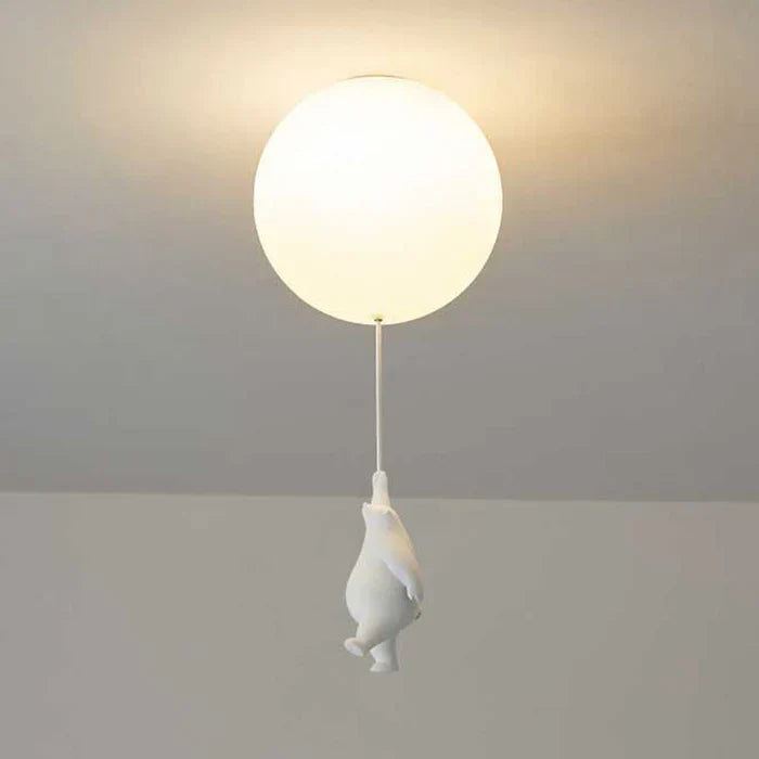 Kinder Plafondlamp met Beermotief en Ballon – Speelse Verlichting voor Kinderkamer en Babykamer | Sulvida