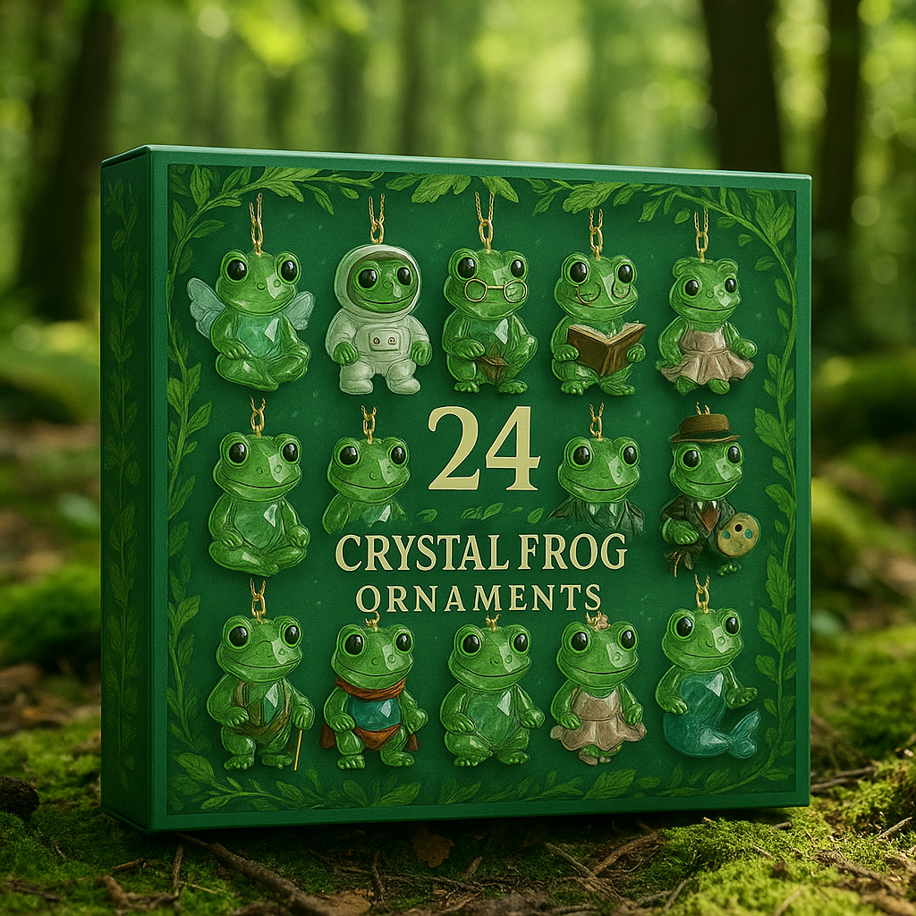 Adventskalender Kikker met 24 Kristallen Ornamenten – Luxe Cadeaubox Kerst Wooninterieur Decoratie Cadeau | Sulvida