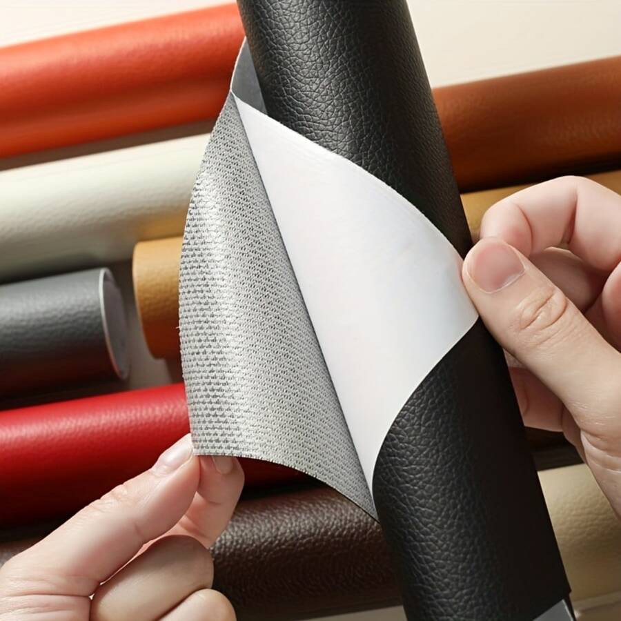 Zelfklevende kunstleren reparatielap herstelt krassen, scheuren en gaten snel professioneel zonder gereedschap | Sulvida