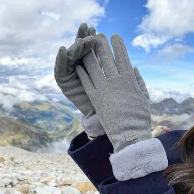 Luxe Winterhandschoenen Dames met Polsbont Hartvorm Winddicht Warm Elegant Design Koude Winterdagen Mode | Sulvida