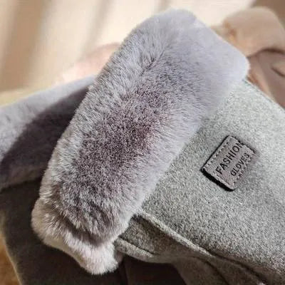 Luxe Winterhandschoenen Dames met Polsbont Hartvorm Winddicht Warm Elegant Design Koude Winterdagen Mode | Sulvida