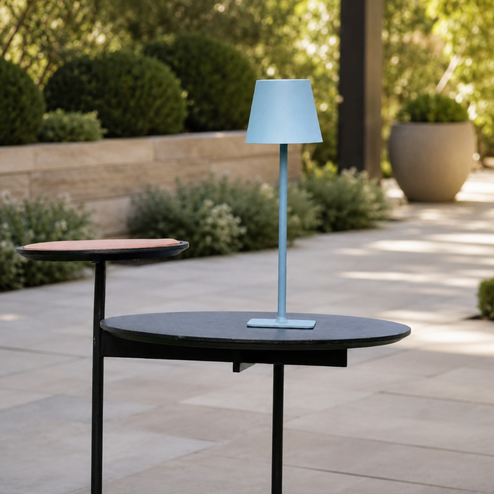 Draadloze Oplaadbare Tafellamp Dimbaar Touch 38cm Metaal LED Sfeerlamp Cordless Binnen Buiten Terras | Sulvida