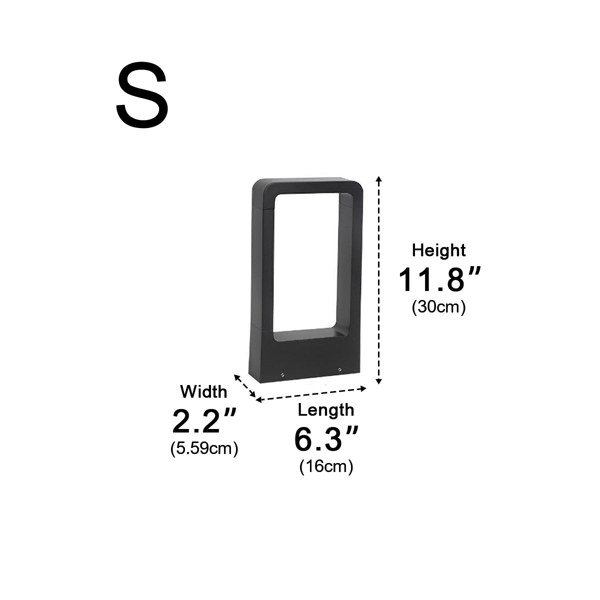 Aluminium Tuinlamp Zwart Rechthoekig LED Verlichting Gazon Tuin Pad Inbouw Sokkel IP65 Waterdicht Buitenverlichting | Sulvida