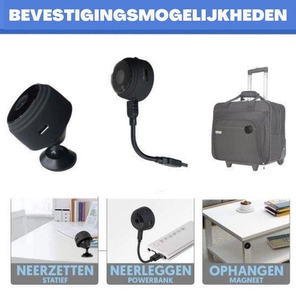 Draadloze Mini Beveiligingscamera HD 1080P WiFi 150° Kijkhoek Nachtzicht Compacte Bewakingscamera Binnen | Sulvida