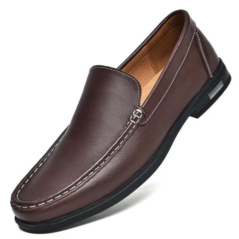 Lederen loafers heren premium comfortabel klassiek zwart bruin grijs blauw business formeel casual schoeisel | Sulvida