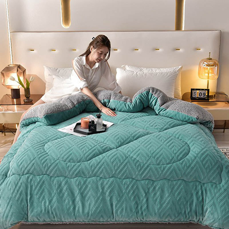 Sherpa Winterdeken met Vulling – Dikke Fleece Plaid Extra Warm en Zacht – Tweepersoonsbed Woonkamer – Knusse Sprei | Sulvida