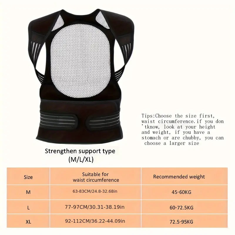 Magnetische Rugbrace met Infrarood Warmte en Nekstuk voor Pijnverlichting Houding en Rugondersteuning | Sulvida