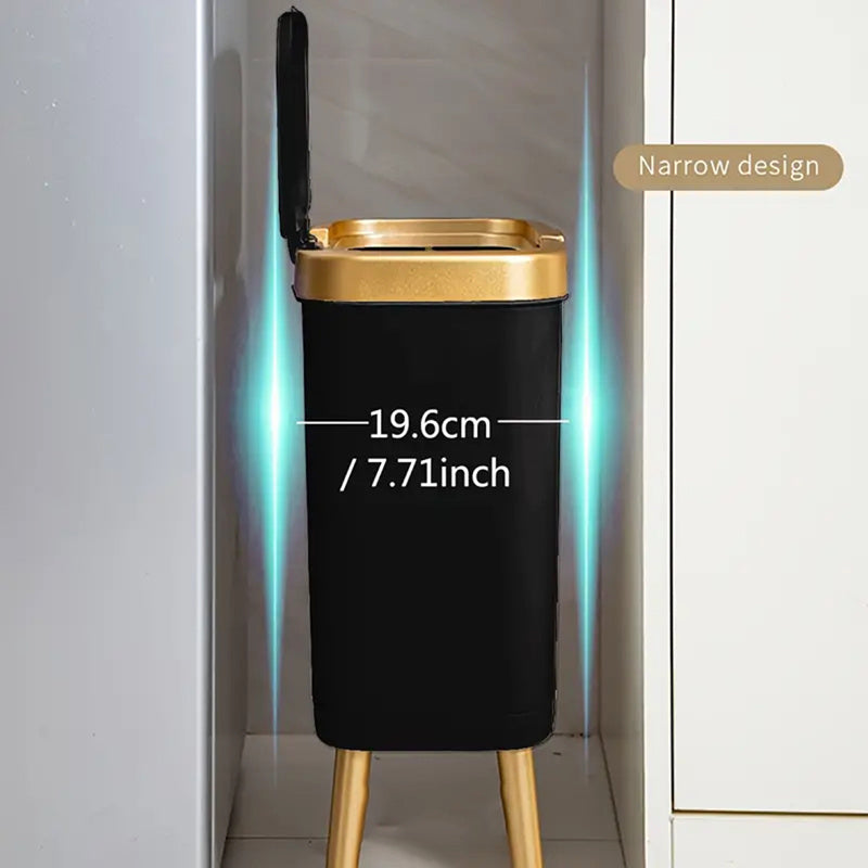 Afvalbak 15 liter met geurslot en verhoogde poten voor keuken badkamer | Stijlvolle moderne prullenbak | Sulvida