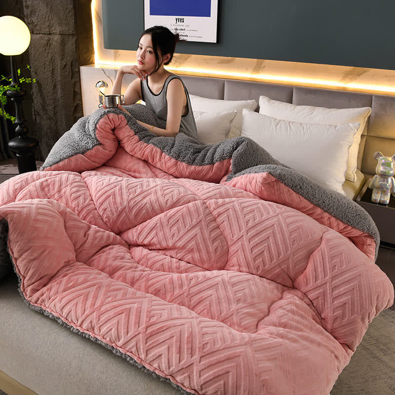 Sherpa Winterdeken met Vulling – Dikke Fleece Plaid Extra Warm en Zacht – Tweepersoonsbed Woonkamer – Knusse Sprei | Sulvida