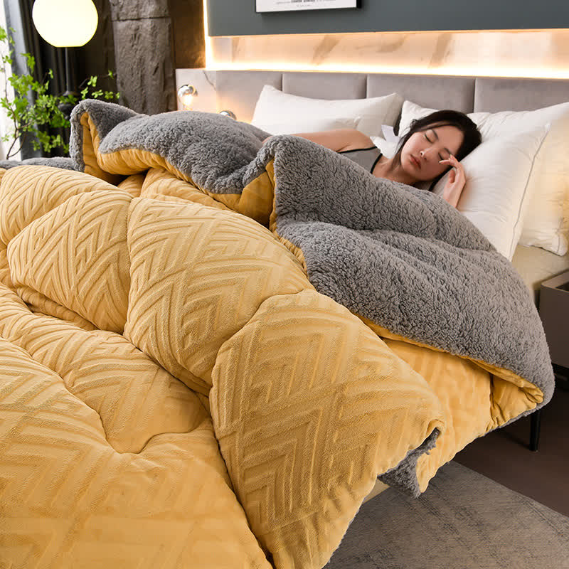 Sherpa Winterdeken met Vulling – Dikke Fleece Plaid Extra Warm en Zacht – Tweepersoonsbed Woonkamer – Knusse Sprei | Sulvida