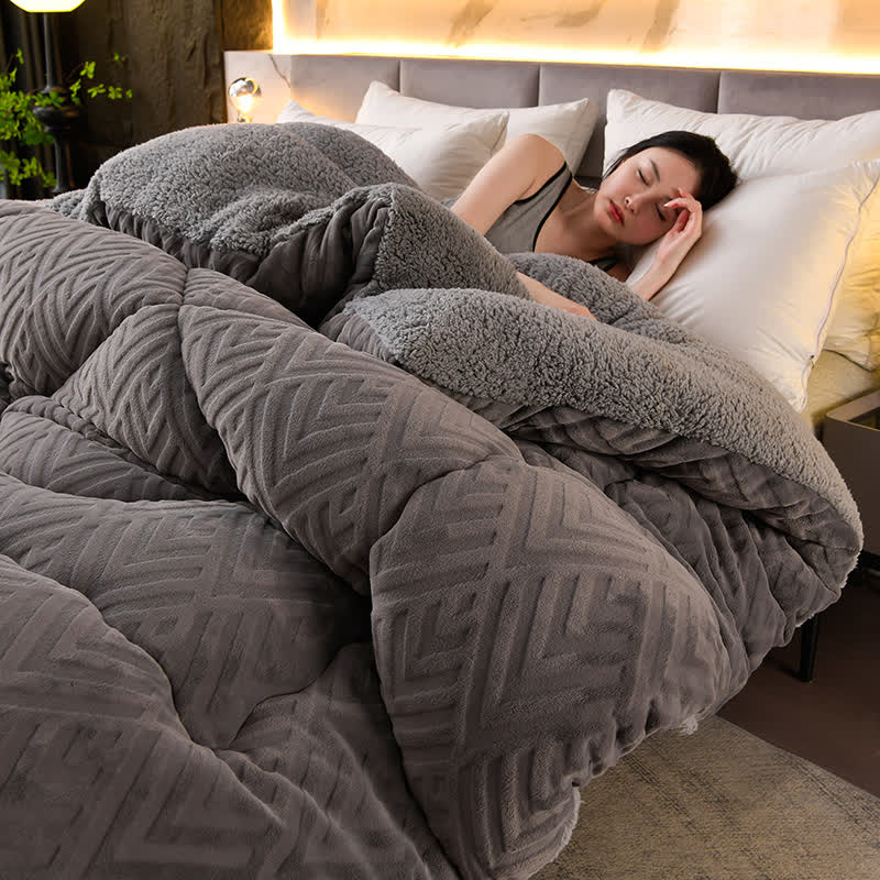 Sherpa Winterdeken met Vulling – Dikke Fleece Plaid Extra Warm en Zacht – Tweepersoonsbed Woonkamer – Knusse Sprei | Sulvida