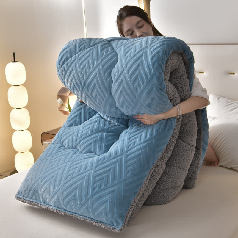 Sherpa Winterdeken met Vulling – Dikke Fleece Plaid Extra Warm en Zacht – Tweepersoonsbed Woonkamer – Knusse Sprei | Sulvida