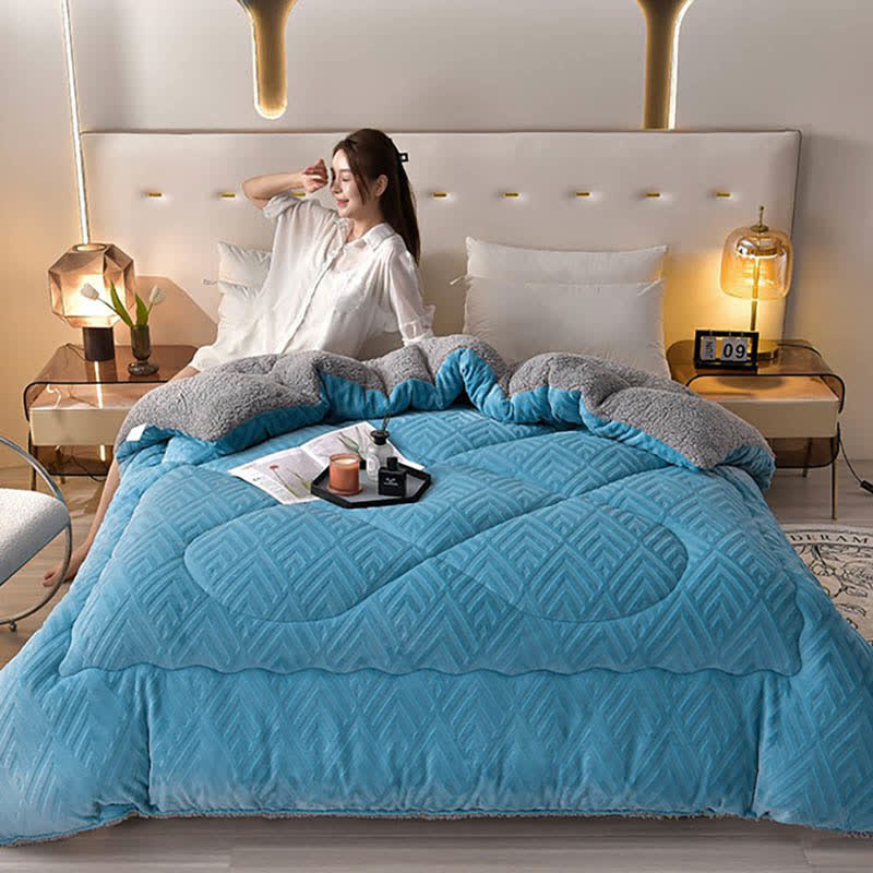 Sherpa Winterdeken met Vulling – Dikke Fleece Plaid Extra Warm en Zacht – Tweepersoonsbed Woonkamer – Knusse Sprei | Sulvida